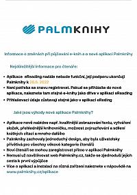 PALMKNIHY: informace o změnách při půjčování e-knih.